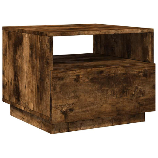 Mesa de centro HKH con luces LED, roble ahumado