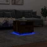 HKH Mesa de Centro com Luzes Led Carvalho Fumado