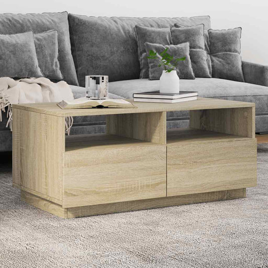 Mesa de centro HKH con luces LED, roble Sonoma