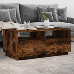HKH Mesa de Centro com Luzes Led Carvalho Fumado