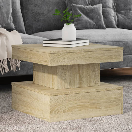 Mesa de centro HKH con luces LED, roble Sonoma