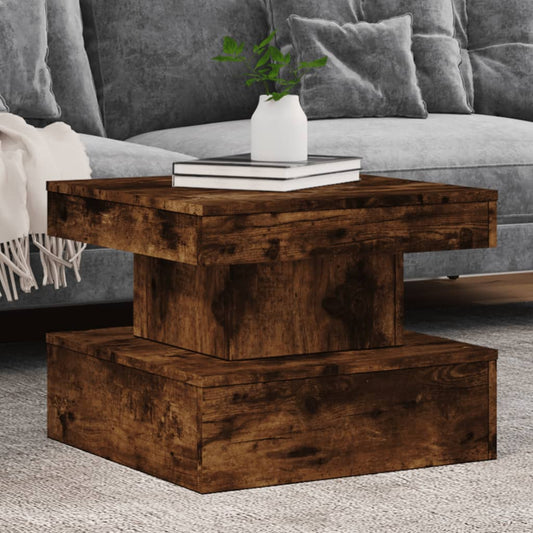 Mesa de centro HKH con luces LED, roble ahumado