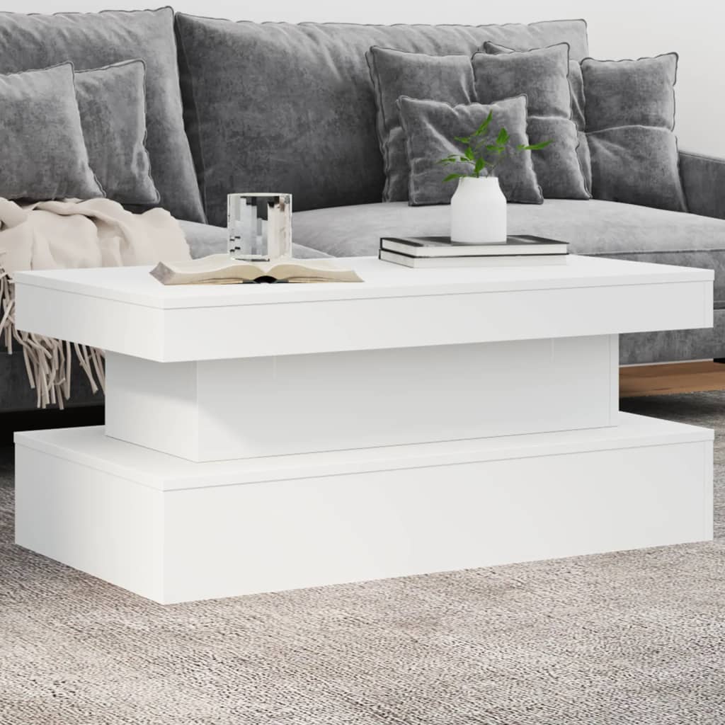 Mesa de centro HKH con luces led - Blanca