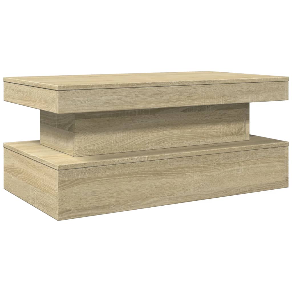 Mesa de centro HKH con luces LED, roble Sonoma