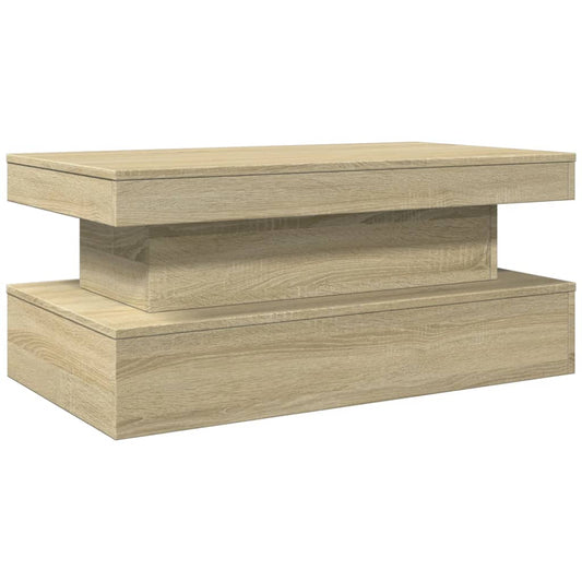 Mesa de centro HKH con luces LED, roble Sonoma