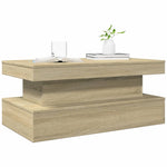 HKH Mesa de Centro com Luzes Led Carvalho Sonoma