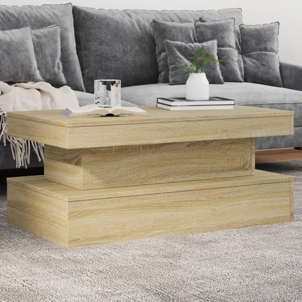Mesa de centro HKH con luces LED, roble Sonoma