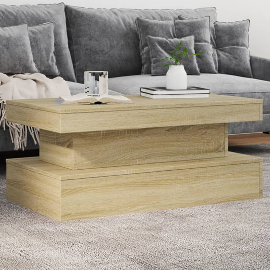 Mesa de centro HKH con luces LED, roble Sonoma