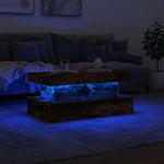 HKH Mesa de Centro com Luzes Led Carvalho Fumado