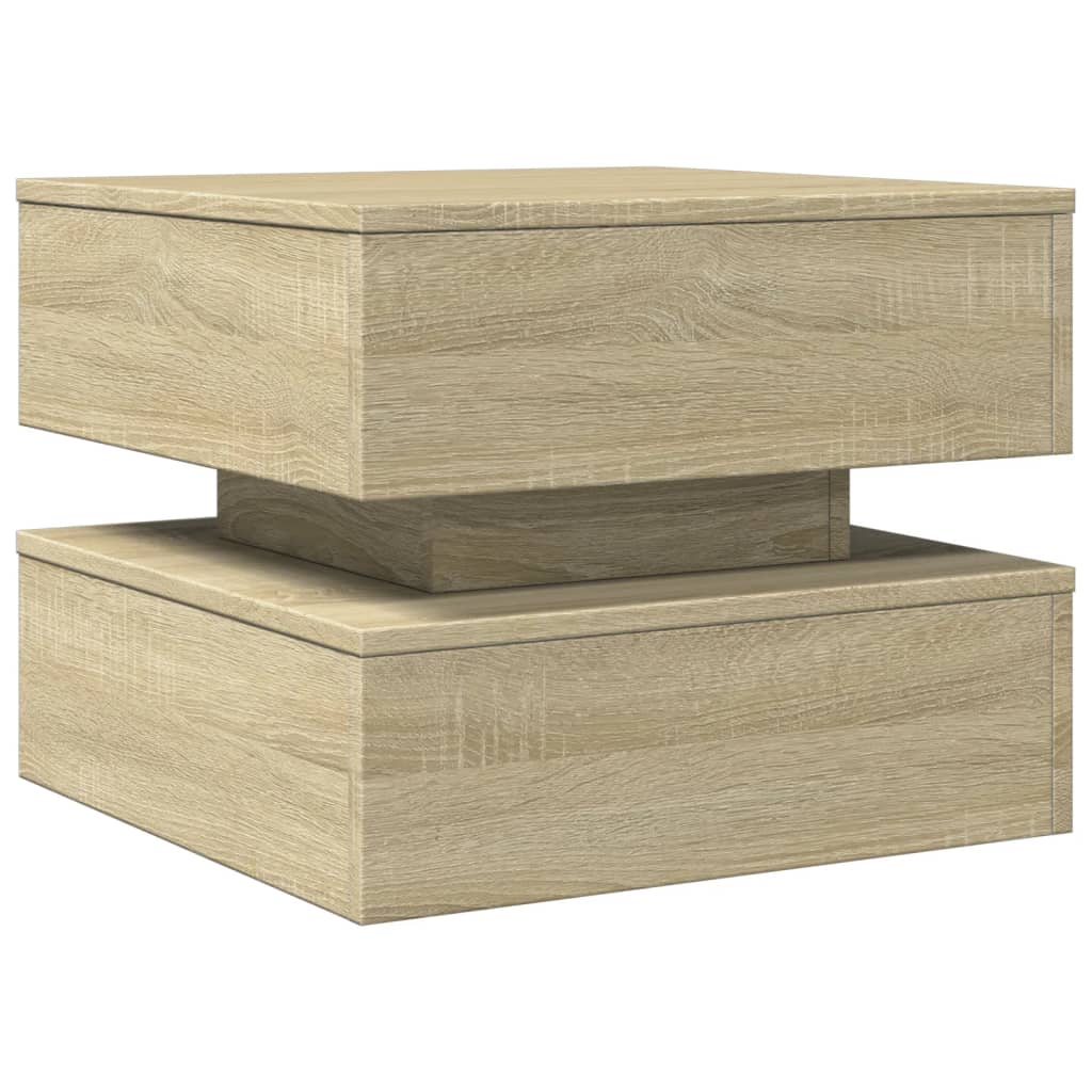 Mesa de centro HKH con luces LED, roble Sonoma
