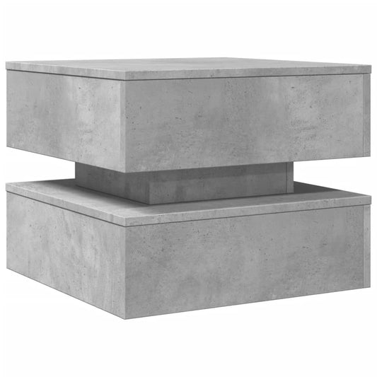 HKH Mesa de Centro com Luzes Led Cimento - Cinzento