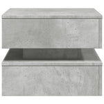 HKH Mesa de Centro com Luzes Led Cimento - Cinzento