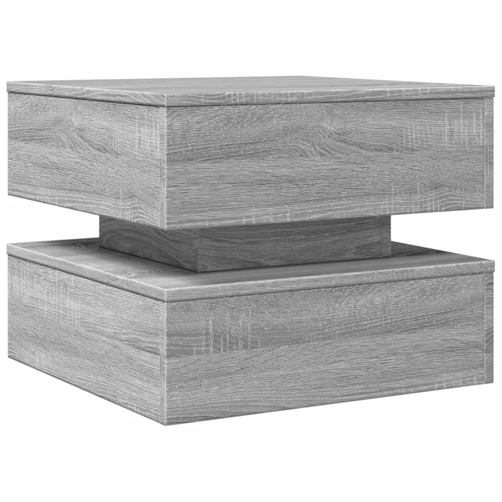 Mesa de centro HKH con luces led Sonoma Gris - Claro