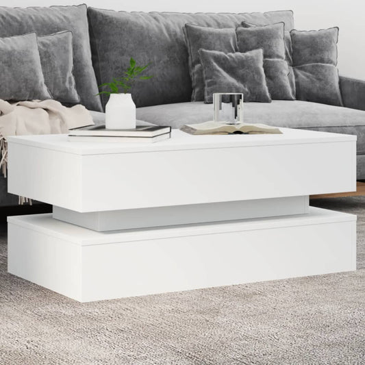 HKH Mesa de Centro com Luzes Led - Branco