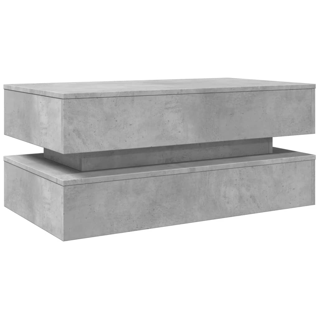 Mesa de centro HKH con luces LED, diseño cemento - Gris
