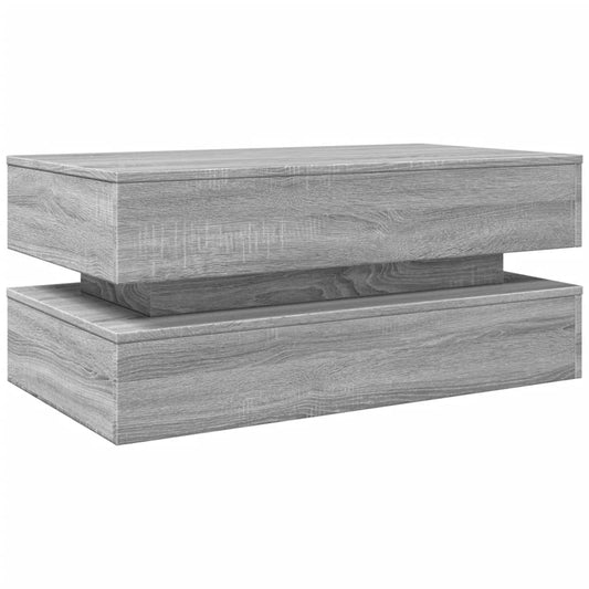 Mesa de centro HKH con luces led Sonoma - Gris