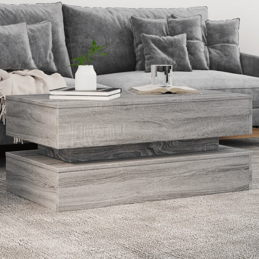 Mesa de centro HKH con luces led Sonoma - Gris