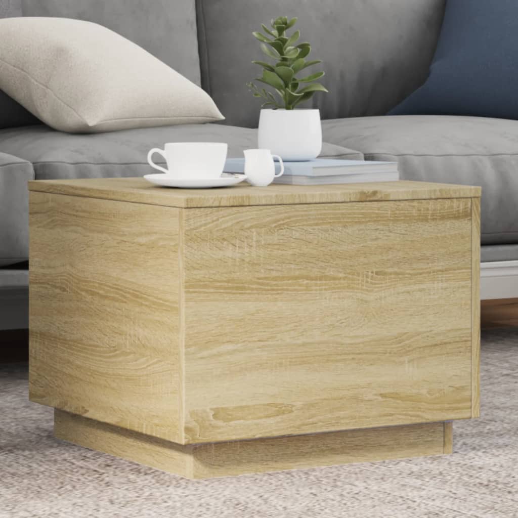 Mesa de centro HKH con luces LED, roble Sonoma