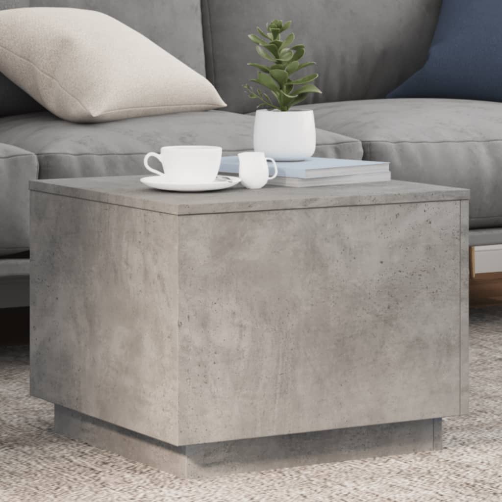 Mesa de centro HKH con luces LED, diseño cemento - Gris
