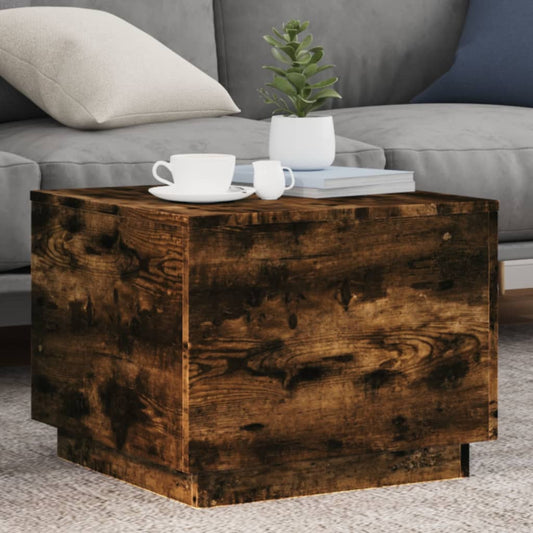 Mesa de centro HKH con luces LED, roble ahumado