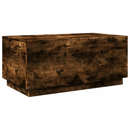 Mesa de centro HKH con luces LED, roble ahumado