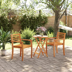 HKH Mesa de Jardín Plegable de Madera Maciza de Acacia - Marrón