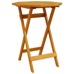 HKH Mesa de Jardín Plegable de Madera Maciza de Acacia - Marrón