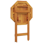 HKH Mesa de Jardín Plegable de Madera Maciza de Acacia - Marrón