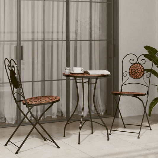 HKH Mesa de Bistrô em Mosaico Ã˜ Cerâmica Terracota - Laranja