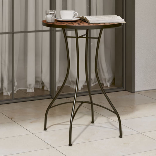 HKH Mesa de Bistrô em Mosaico Ã˜ Cerâmica Terracota - Laranja
