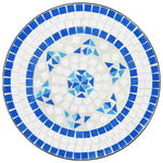 HKH Mesa Bistrô em Mosaico Ã˜ Cerâmica e Branco - Azul