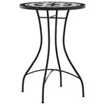 HKH Mesa de Bistrô em Mosaico Ã˜ Cerâmica e Branco - Preto