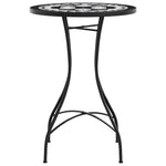 HKH Mesa de Bistrô em Mosaico Ã˜ Cerâmica e Branco - Preto