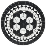 HKH Mesa de Bistrô em Mosaico Ã˜ Cerâmica e Branco - Preto