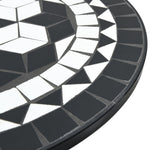 HKH Mesa de Bistrô em Mosaico Ã˜ Cerâmica e Branco - Preto