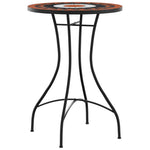 HKH Mesa de Bistrô em Mosaico Ã˜ Cerâmica Terracota e Branco - Laranja
