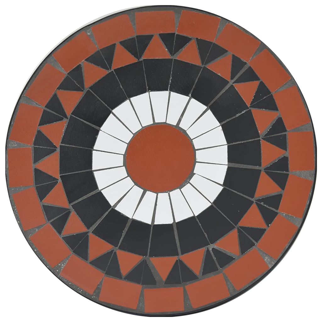 HKH Mesa de Bistrô em Mosaico Ã˜ Cerâmica Terracota e Branco - Laranja