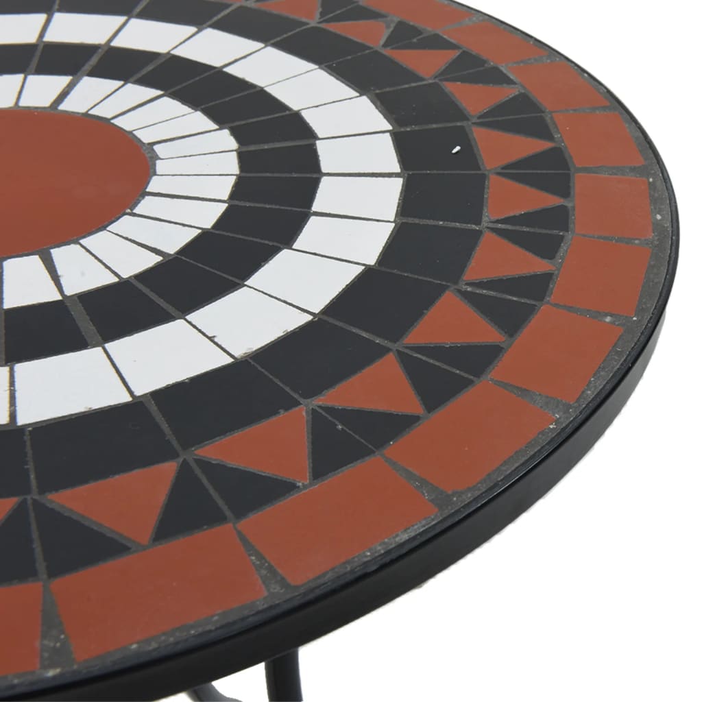 HKH Mesa de Bistrô em Mosaico Ã˜ Cerâmica Terracota e Branco - Laranja