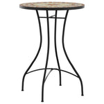HKH Mesa de Bistrô em Mosaico Ã˜ Cerâmica Terracota e Branco - Laranja