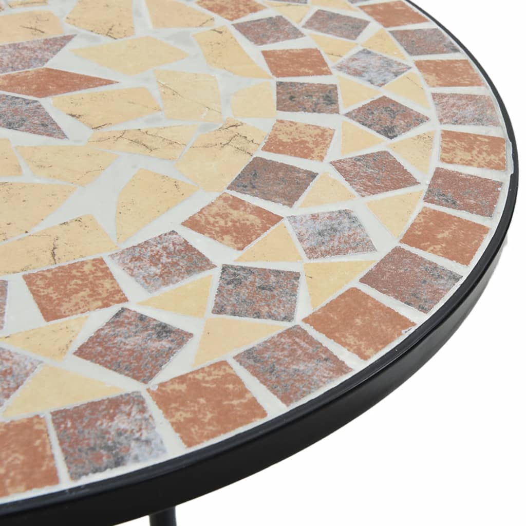 HKH Mesa de Bistrô em Mosaico Ã˜ Cerâmica Terracota e Branco - Laranja