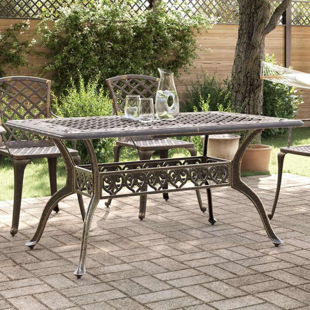 HKH Mesa de Jardim 150x90x72 Cm Alumínio Fundido Bronze - Marrom