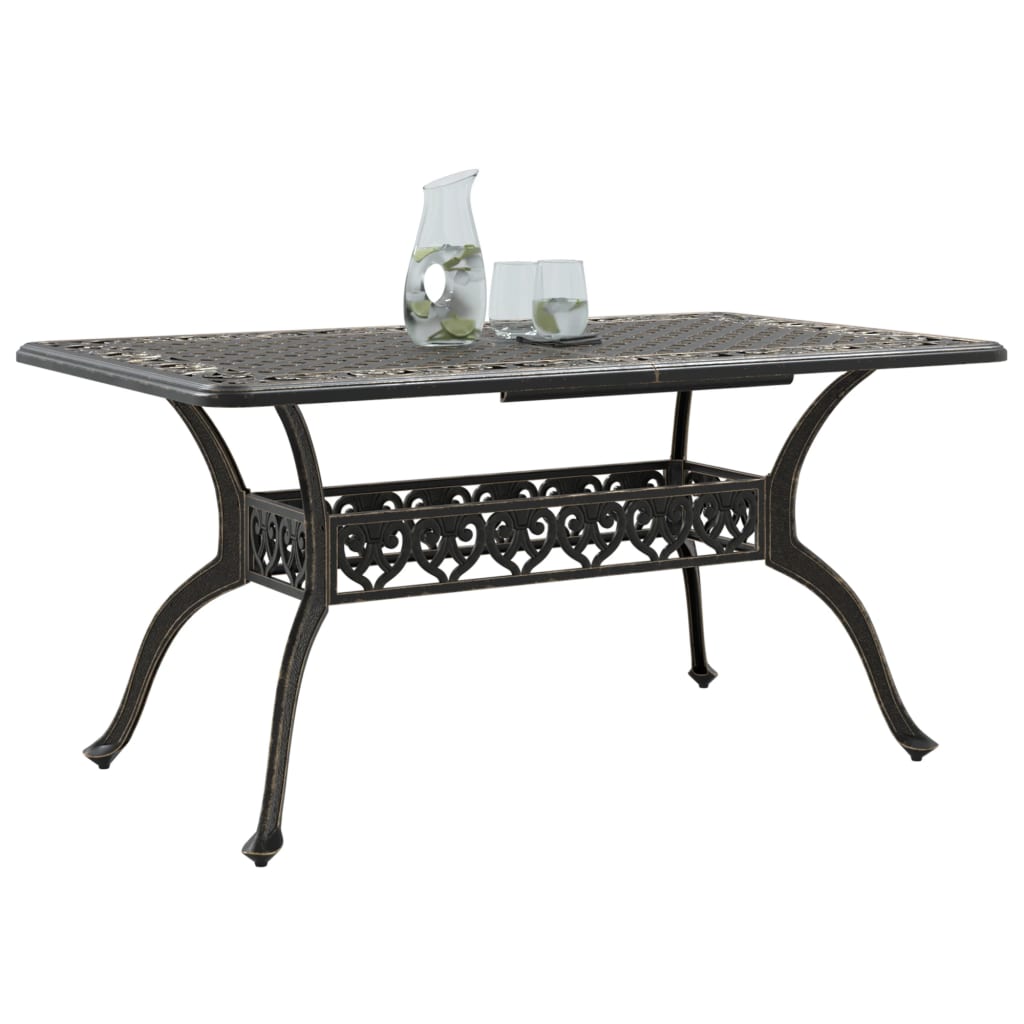 HKH Mesa de Jardim 150x90x72 Cm Alumínio Fundido Bronze - Marrom
