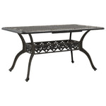 HKH Mesa de Jardim 150x90x72 Cm Alumínio Fundido Bronze - Marrom