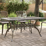 HKH Mesa de Jardim 150x90x72 Cm Alumínio Fundido Bronze - Marrom