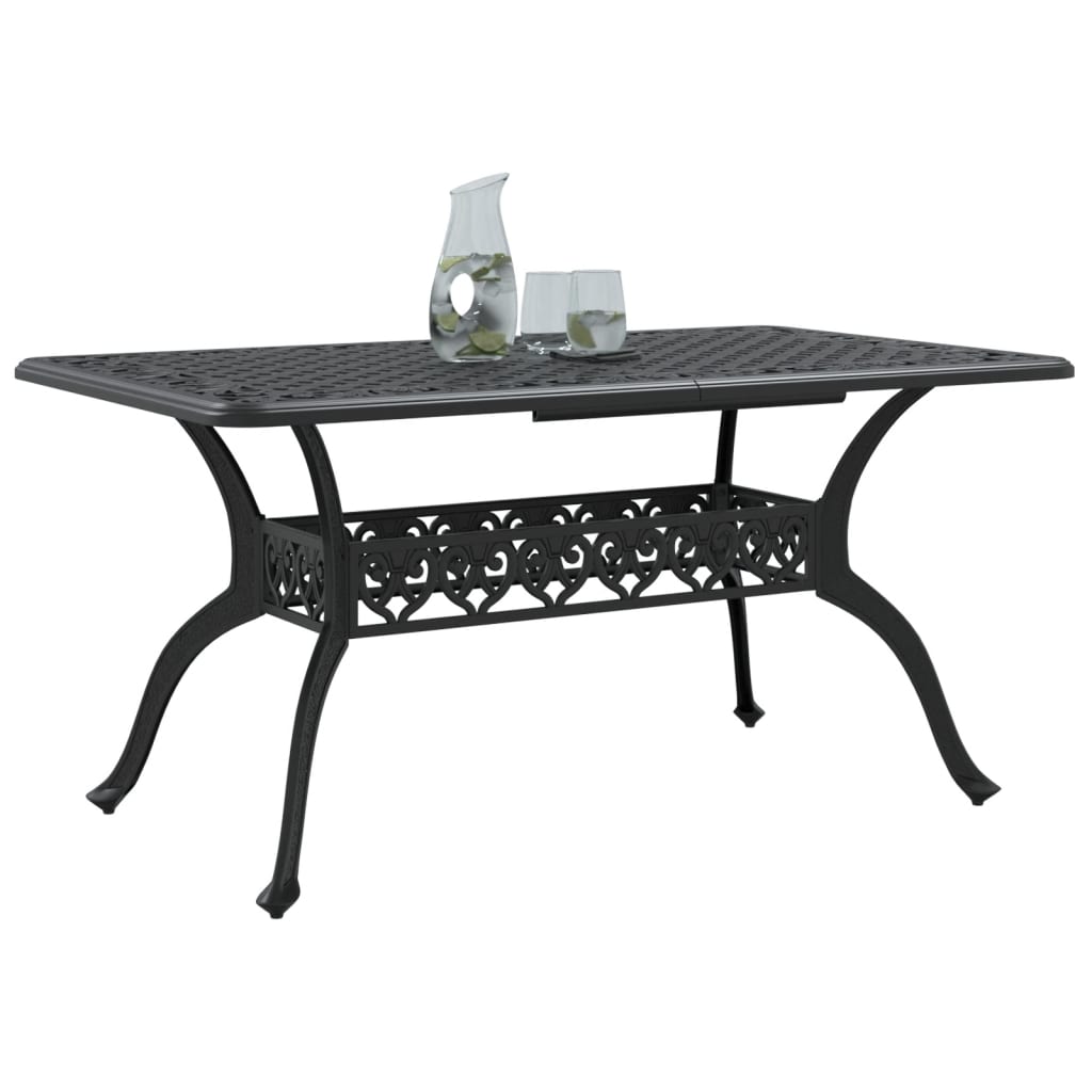 HKH Mesa de Jardim 150x90x72 Cm Alumínio Fundido - Preto