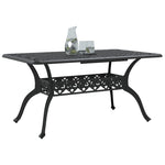 HKH Mesa de Jardim 150x90x72 Cm Alumínio Fundido - Preto