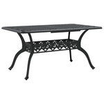 HKH Mesa de Jardim 150x90x72 Cm Alumínio Fundido - Preto