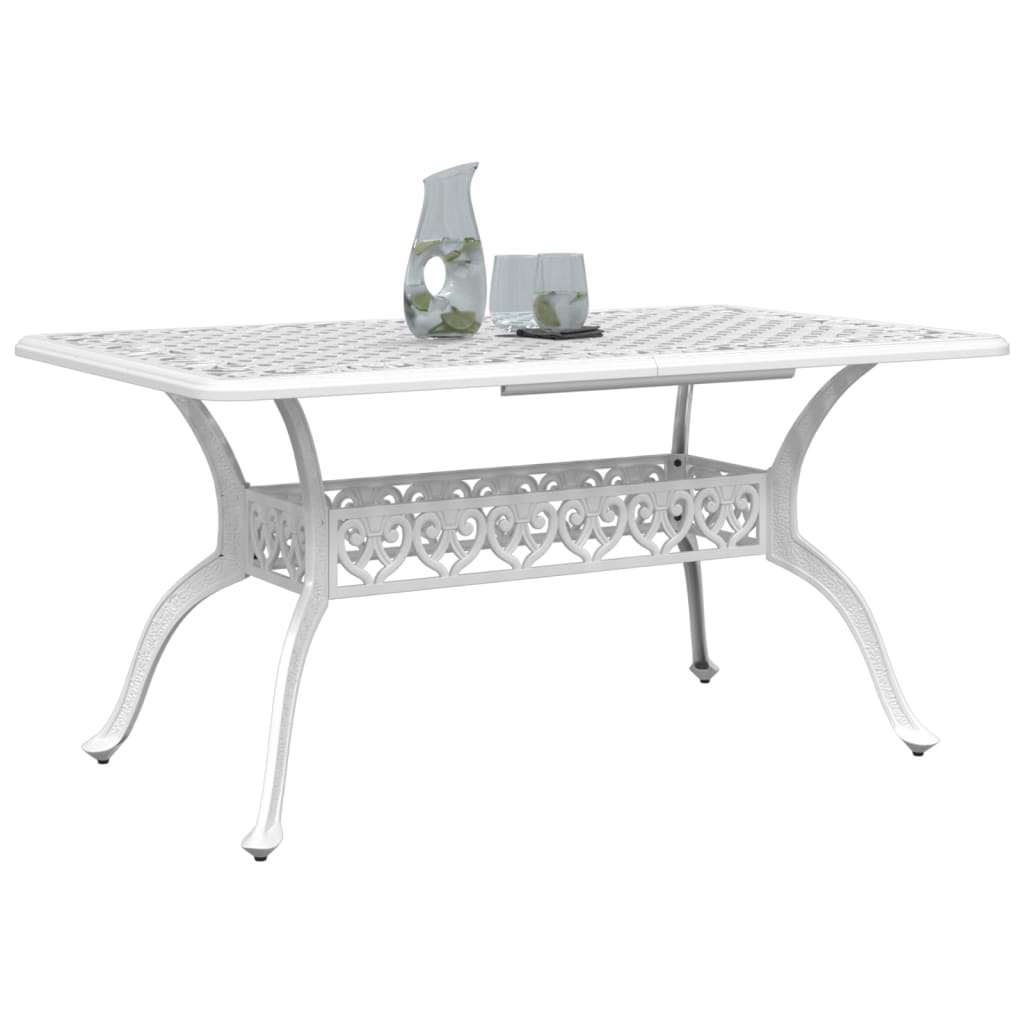 HKH Mesa de Jardim 150x90x72 Cm Alumínio Fundido - Branco