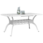HKH Mesa de Jardim 150x90x72 Cm Alumínio Fundido - Branco