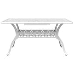 HKH Mesa de Jardim 150x90x72 Cm Alumínio Fundido - Branco